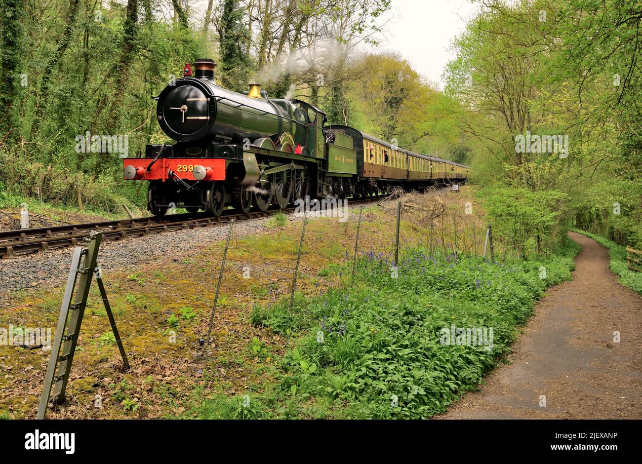 Rebuilt GWR Saint class steam locomotive No 2999 Lady of Legend at the Severn Valley Railway's Spring Gala 2022. Stock Photo