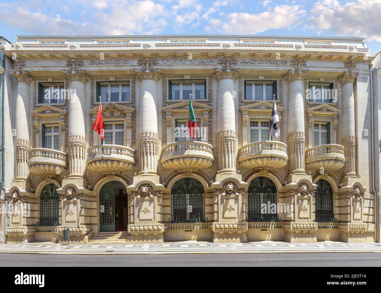 The building of headquarters of the Portuguese bank Banco Totta and Acores. Lisbon, Portugal Stock Photo