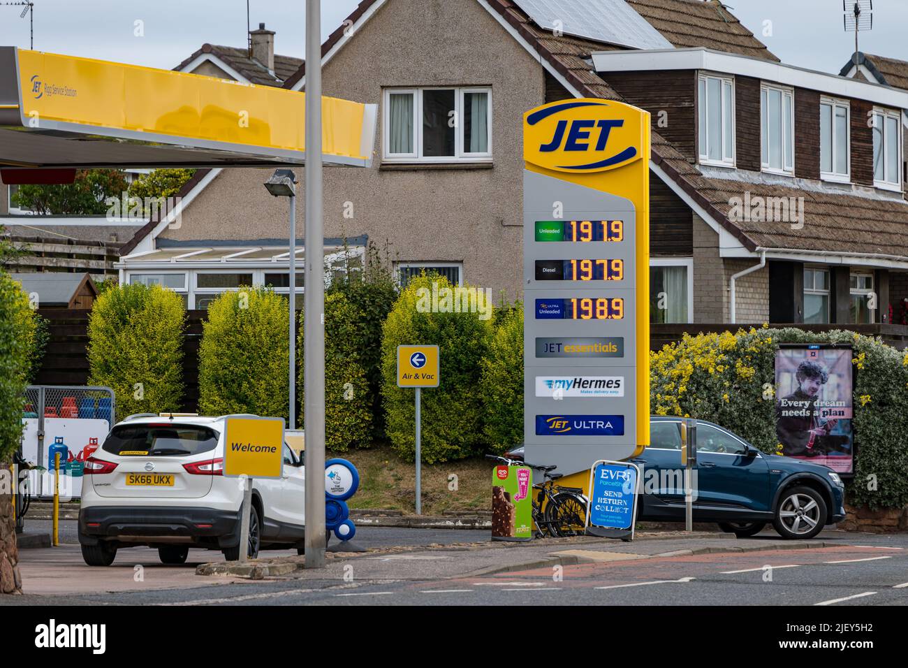 Dunbar, East Lothian, Scotland, UK. Fuel prices rise The prices for