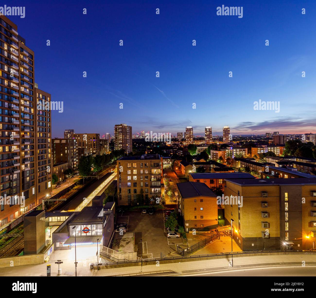 London View photography from apartments in Bromley By Bow Stock Photo