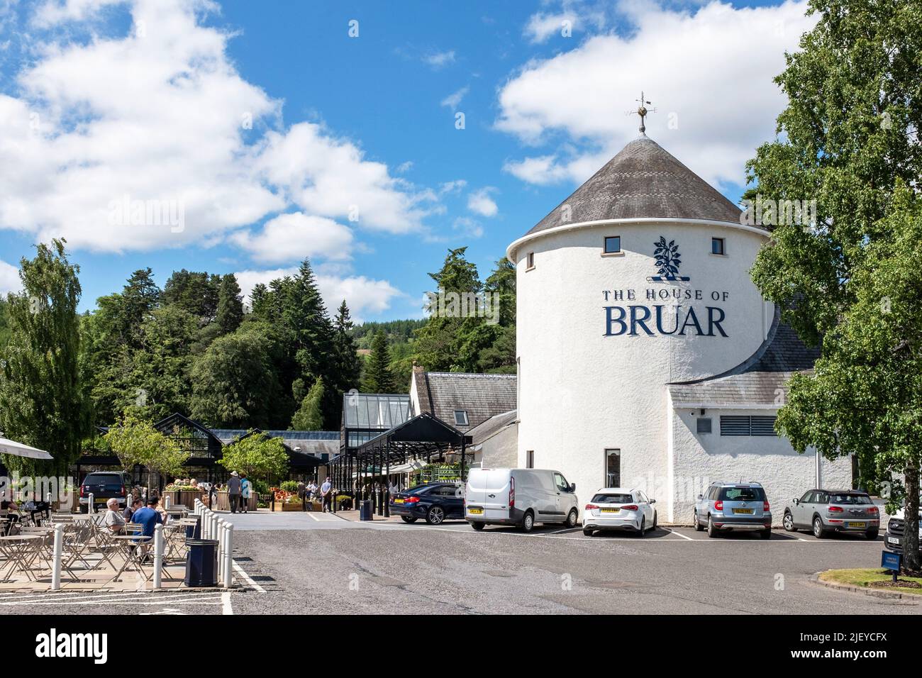 House of Bruar shopping centre, Blair Athol near Pitlochry, Perthshire, Scotland, UK. The House of Bruar is renowned for being a high end shopping Stock Photo