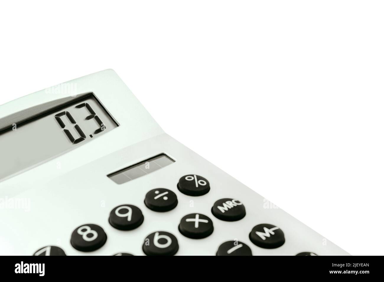 Calculator and 0,3 isolated on white background Stock Photo