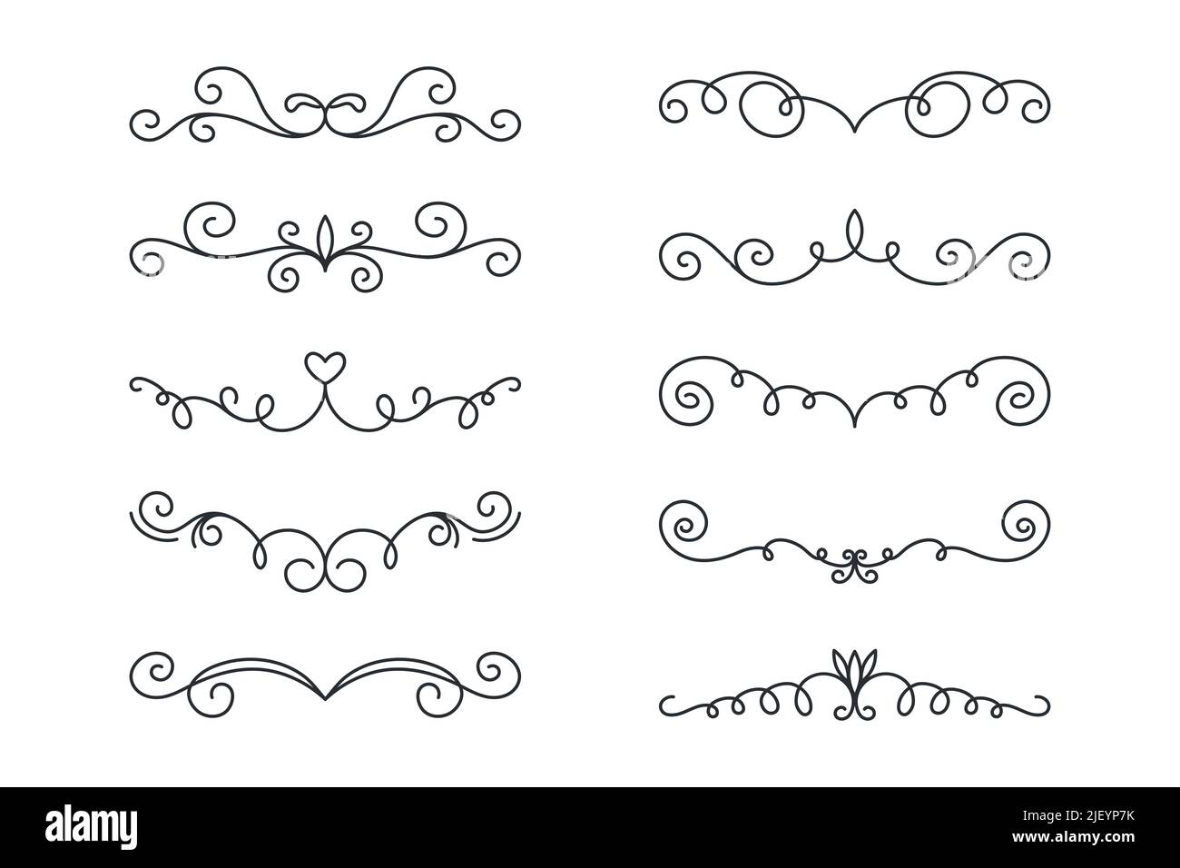 Vector Decorative Linear Borders Set. Vintage Frame Design Elements ...