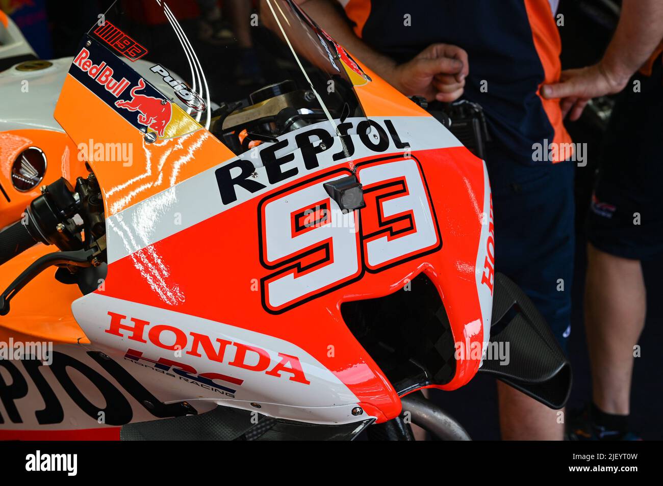front detail of the bike's Marquez Marc Spa Repsol Honda Team Honda during  2022 Gran Premio dâ&#x80;&#x99;Italia Oakley Qualifying, MotoGP World  Championship in Mugello, Italy, May 28 2022 Stock Photo - Alamy