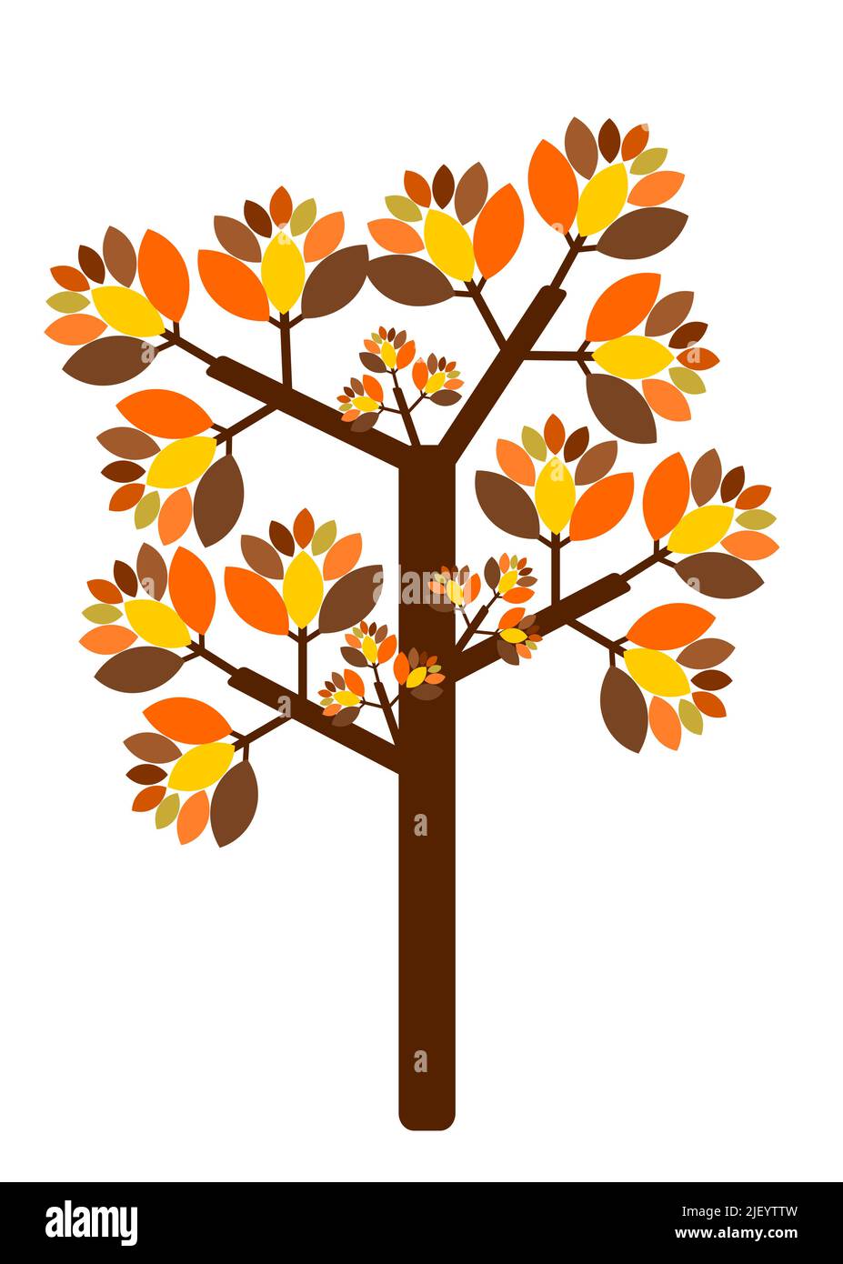 Fall tree with colorful leaves vector illustration Stock Vector Image ...