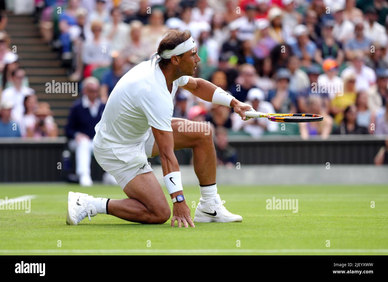 Rafael Nadal in action against Francisco Cerundolo on day two of the