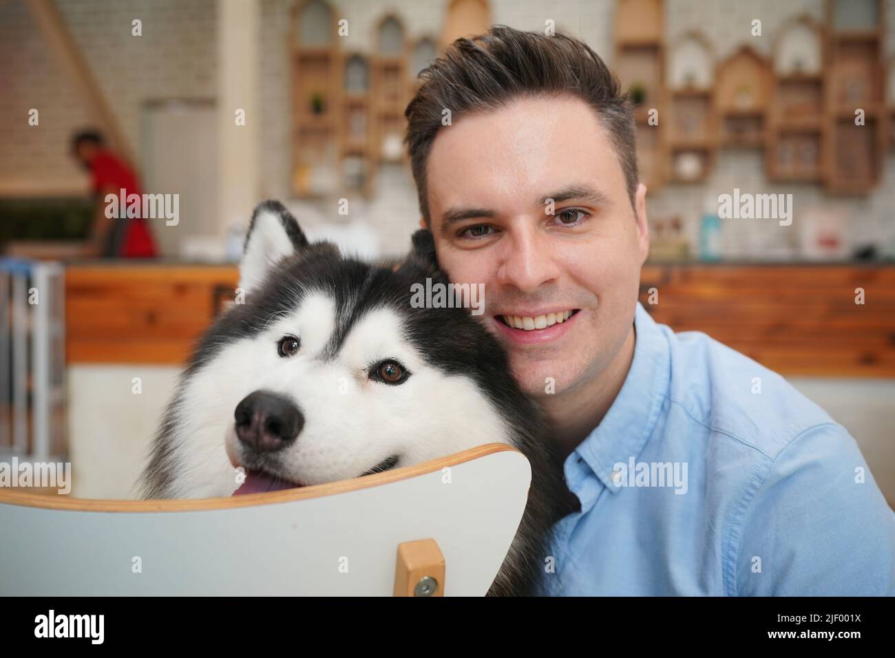 Man with his dog Stock Photo