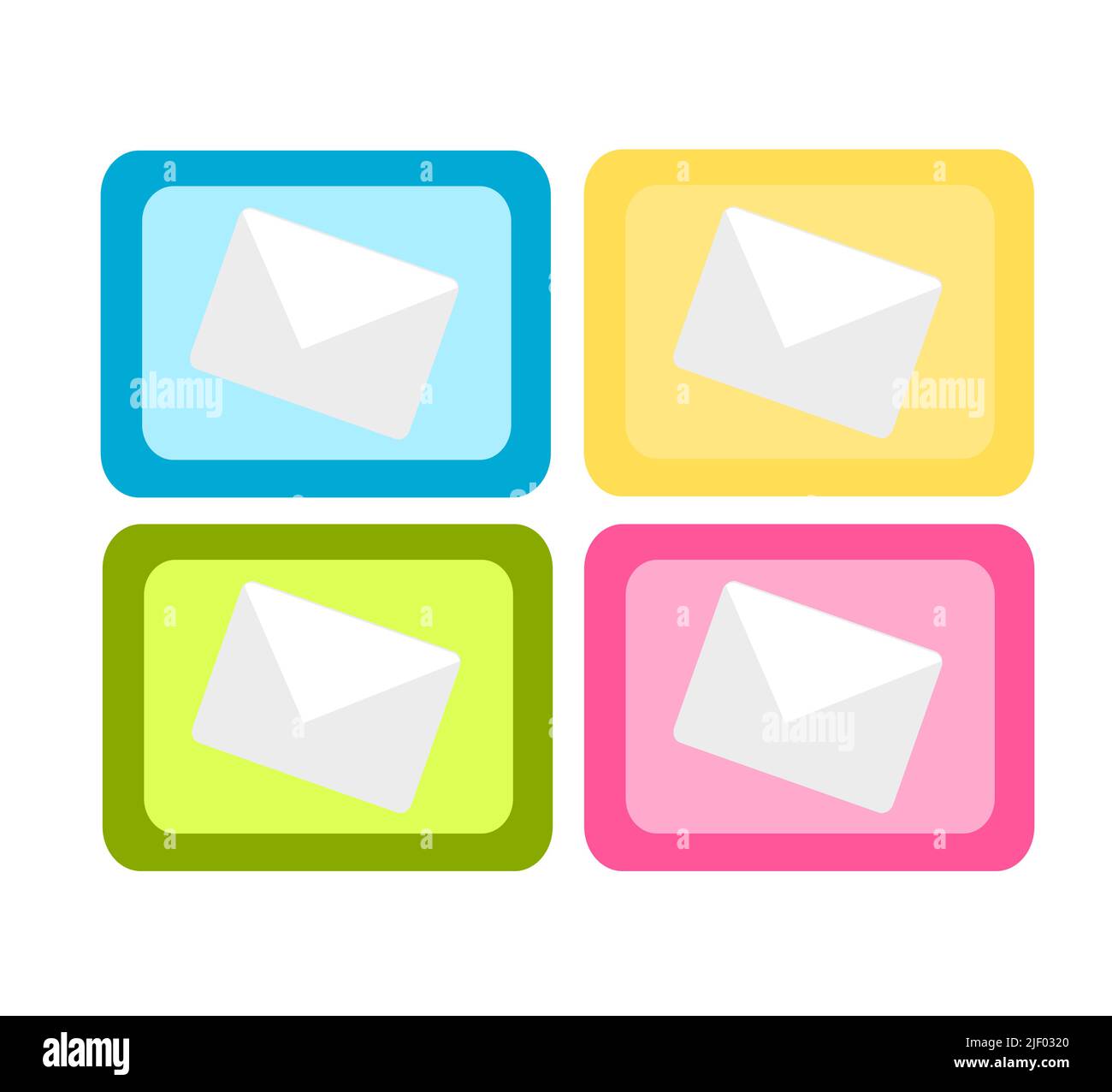 Set of four colorful mail icons Stock Vector Image & Art Alamy