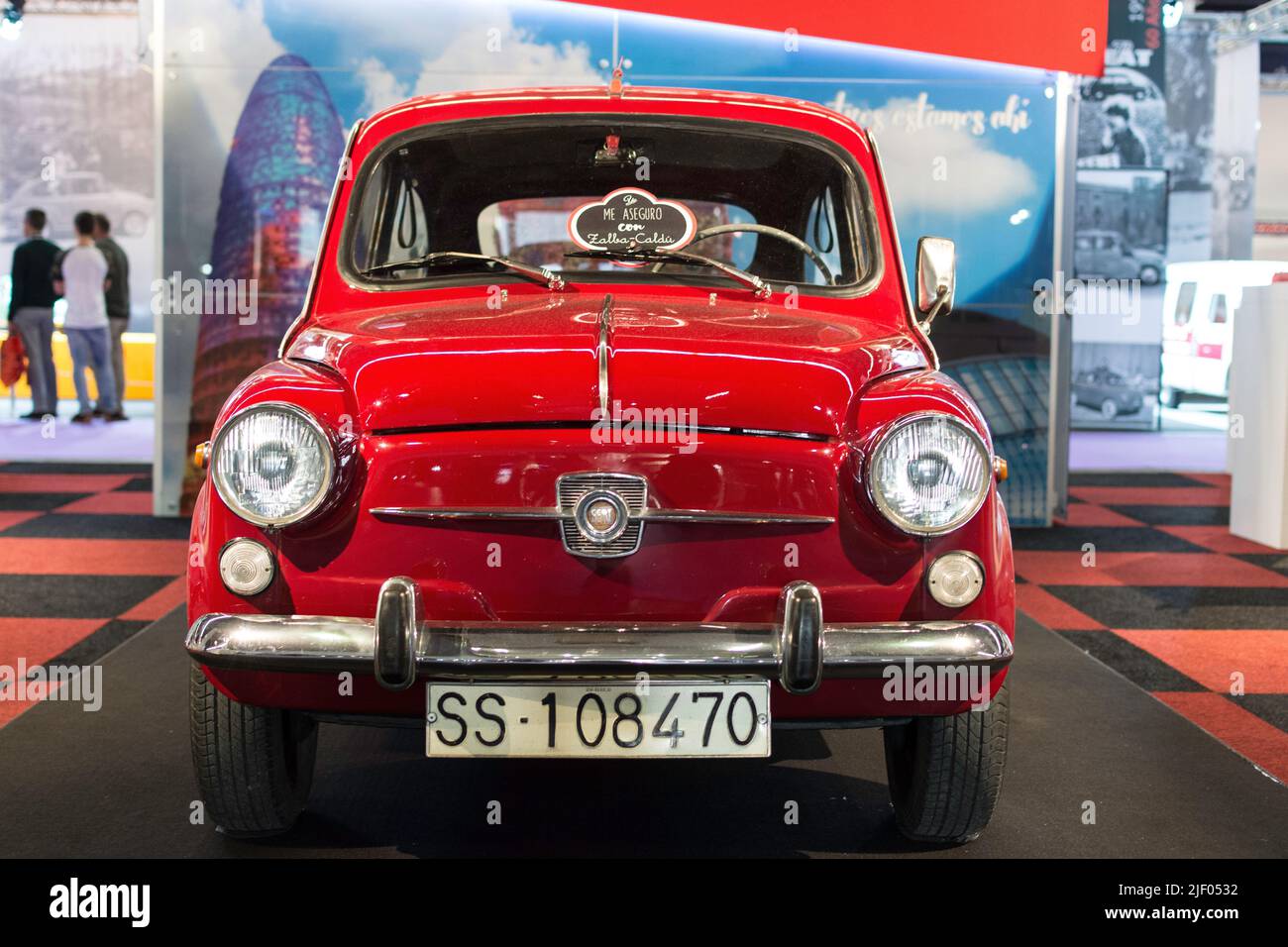 Classic spanish car parked in the museum. Seat 600 E Stock Photo Alamy