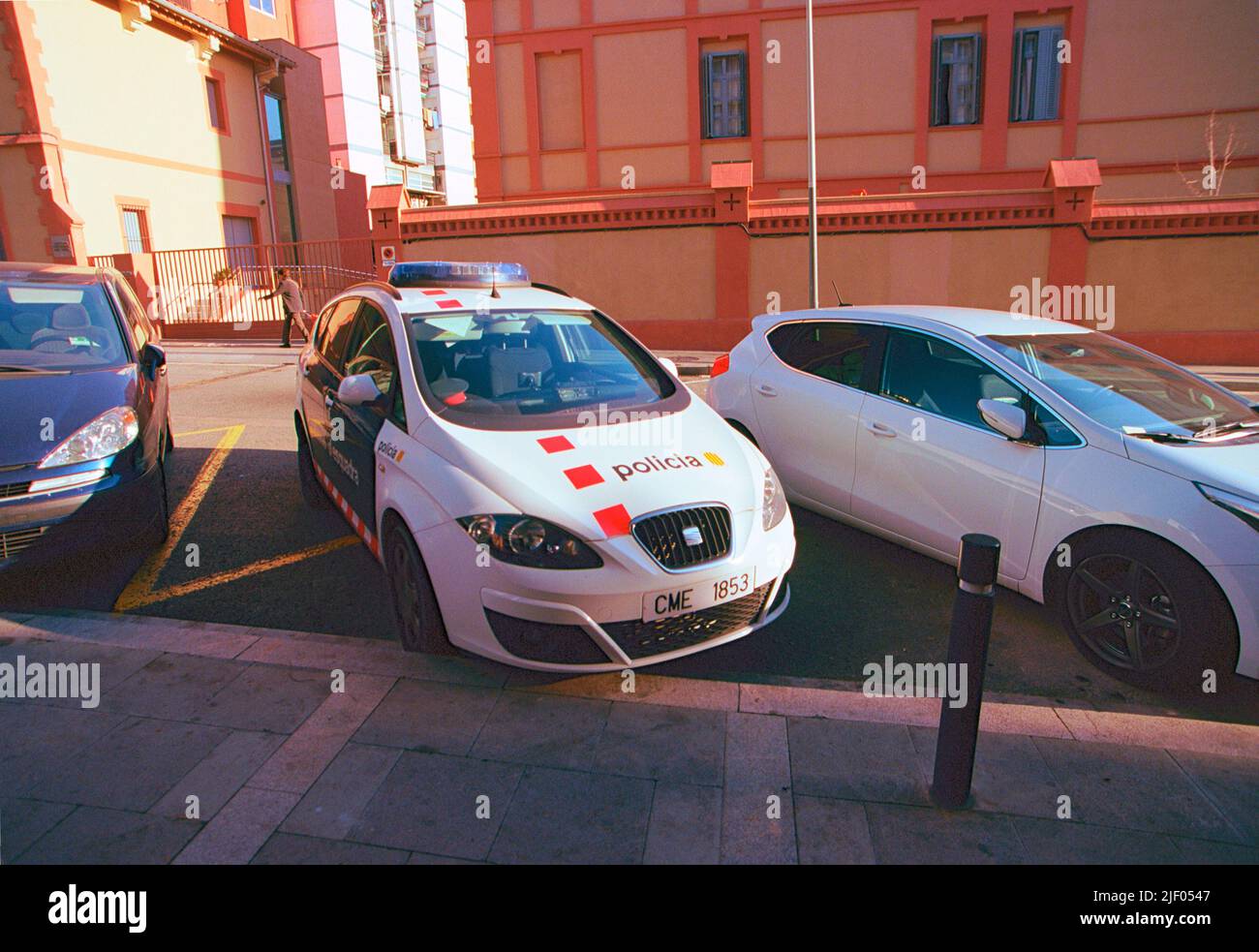 Typical police car of Barcelona streets: Seat Altea XL Stock Photo