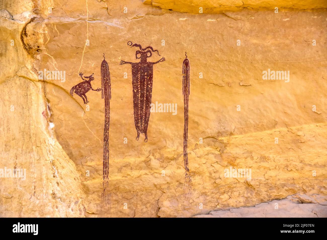 Barrier style Pictographs in the San Rafael Swell. Stock Photo