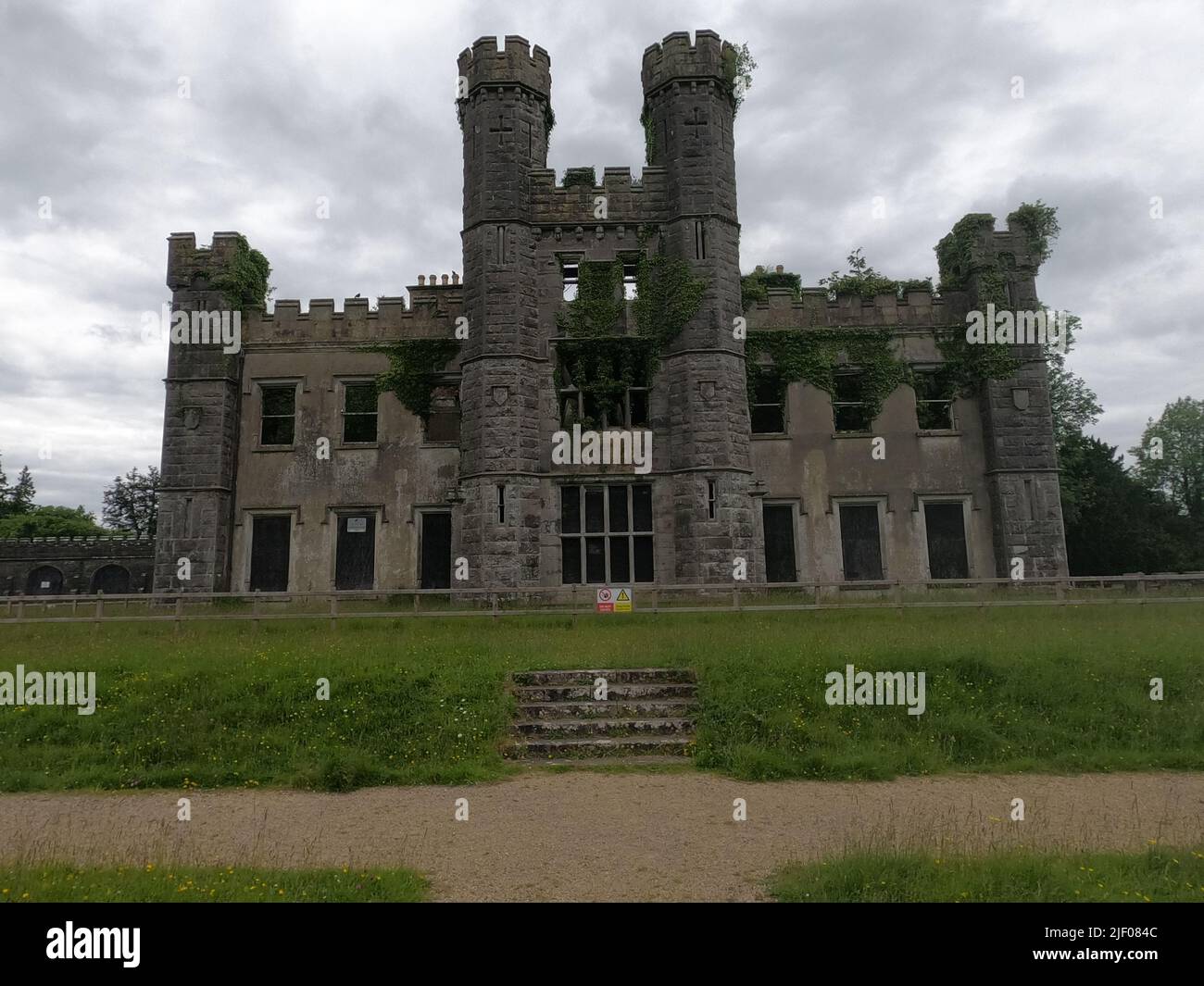 A closeup of an exterior of the Castle Saunderson, County Cavan, Ireland Stock Photo