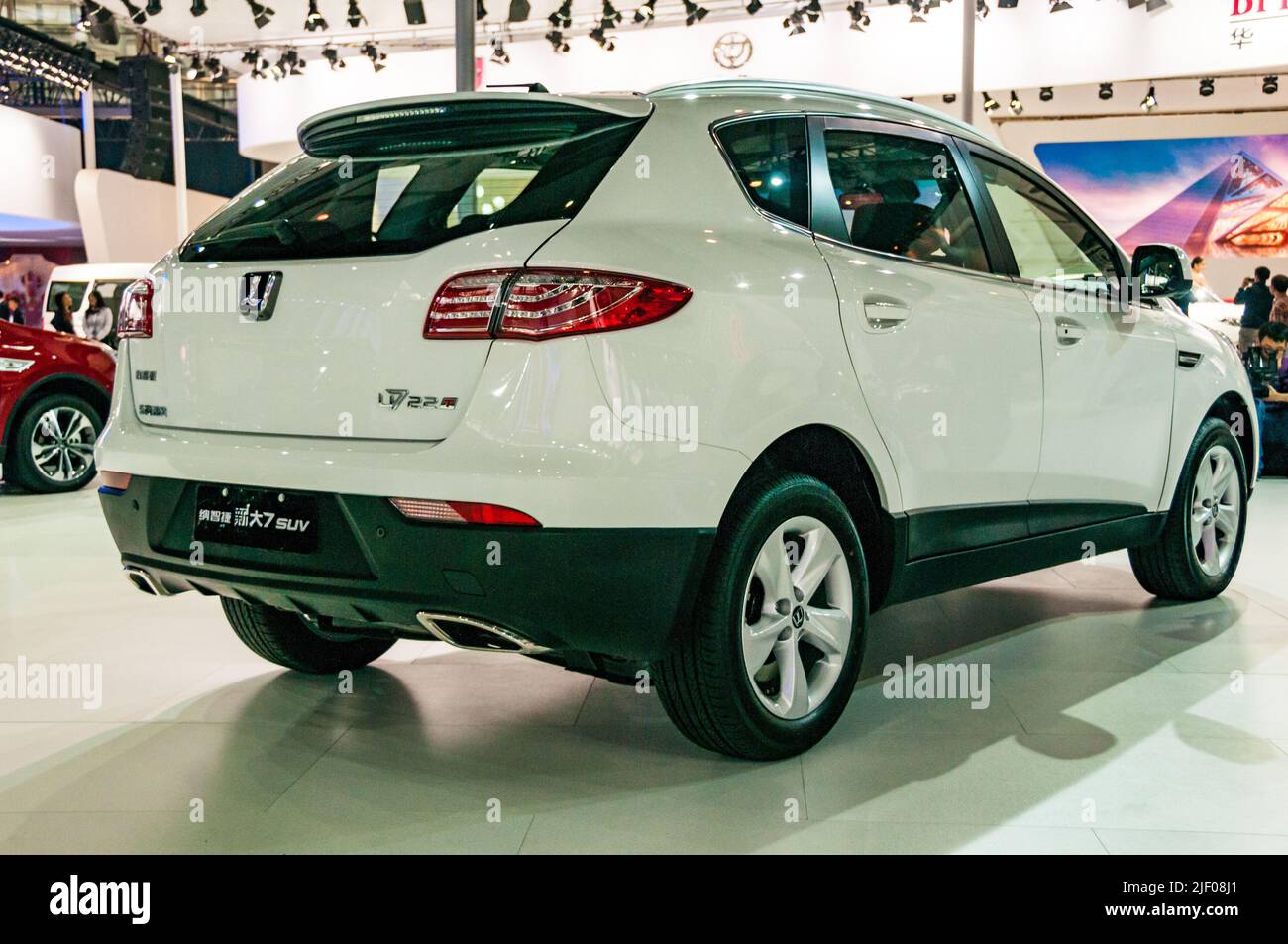Luxgen L7 facelift on display at the 2014 Guangzhou Auto Show Stock ...