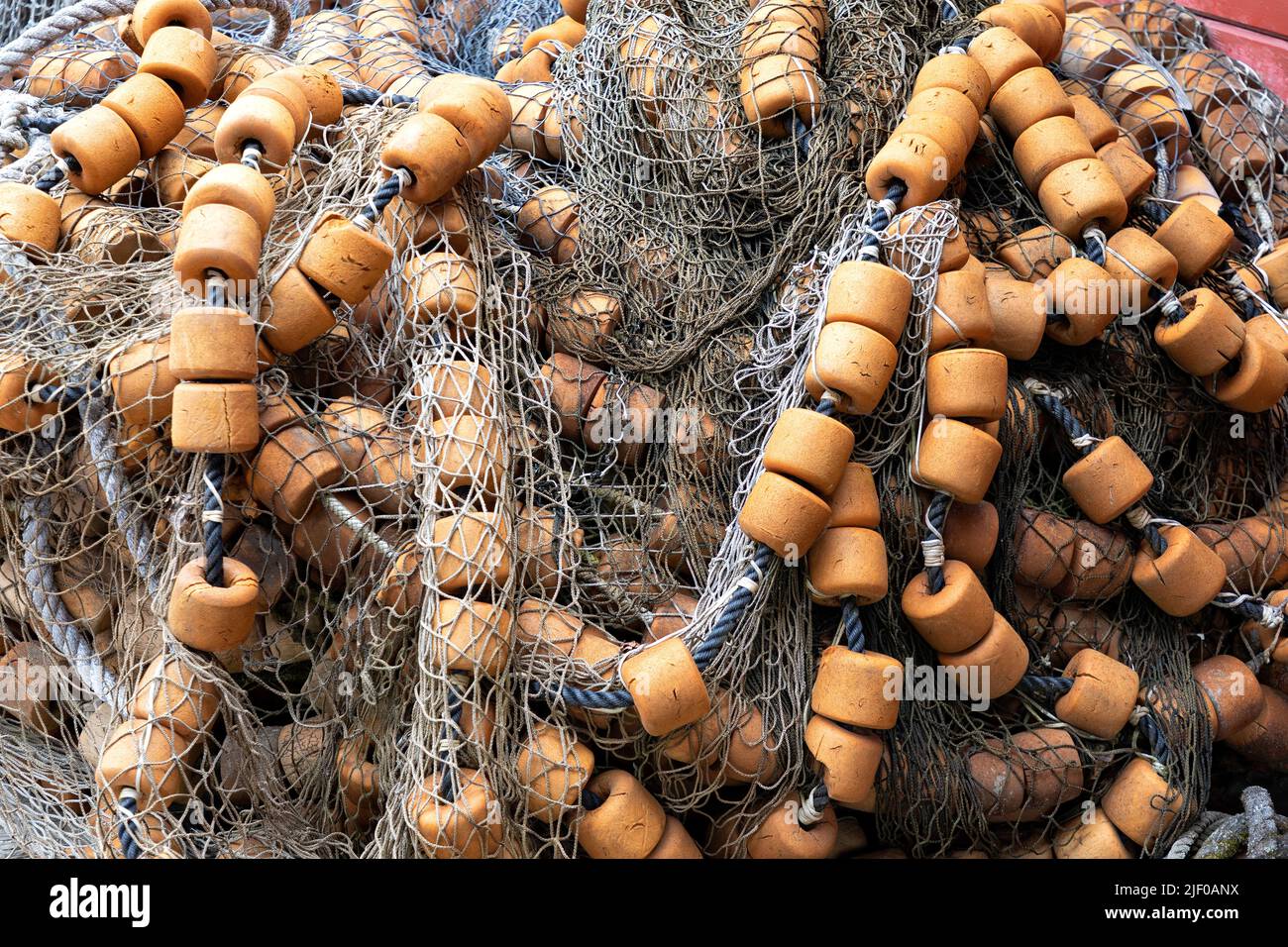 Detail of fishing net in Icy Strait Point Alaska USA Stock Photo