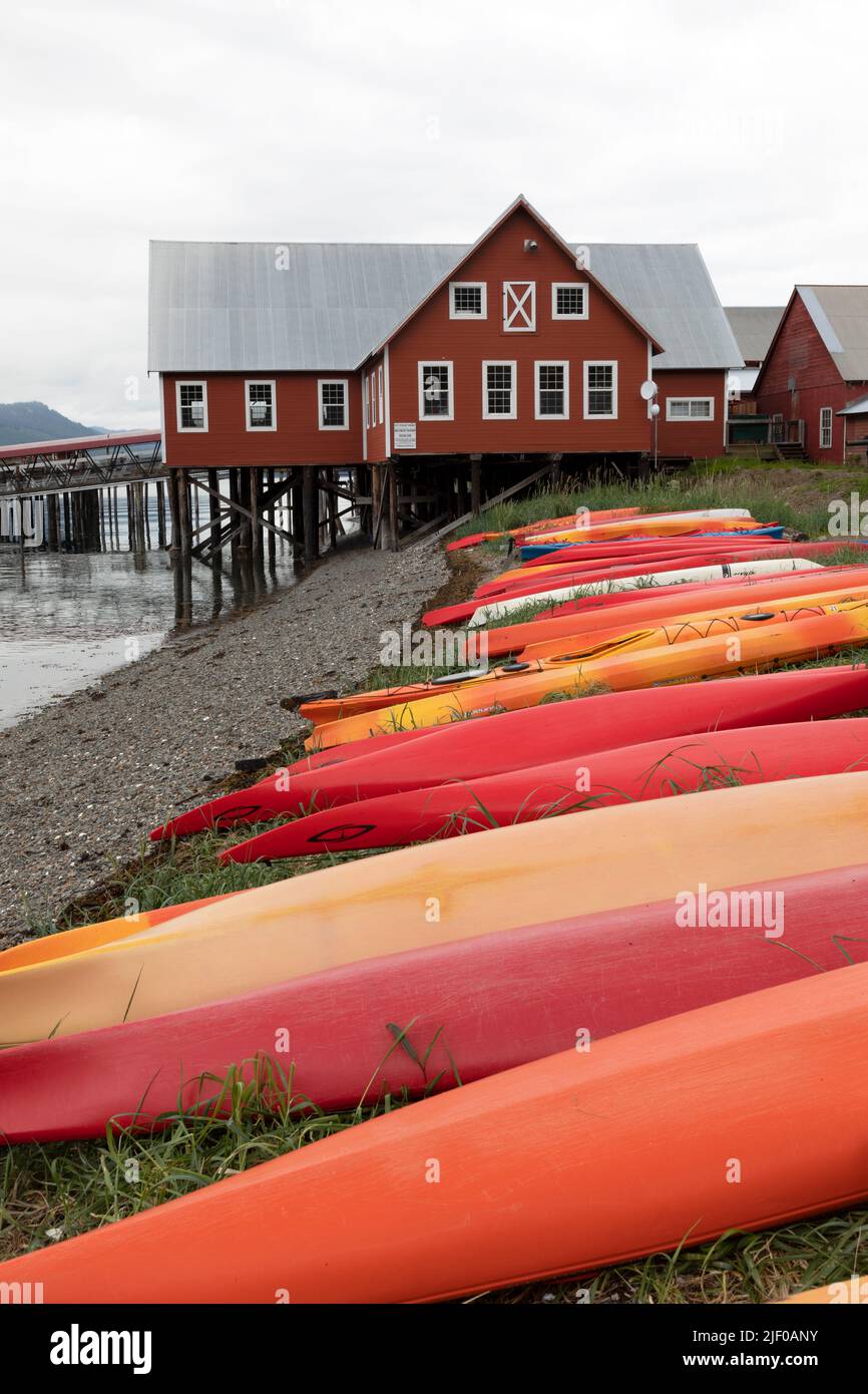 The Cannery on Icy Strait Point Hoonah Alaska United States of America. Stock Photo