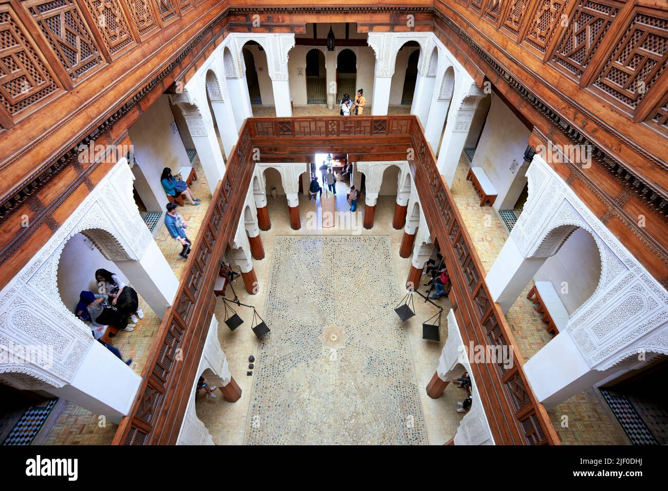 Morocco Fez. Nejjarine Fondouk Museum of Wood Arts and Crafts Stock Photo