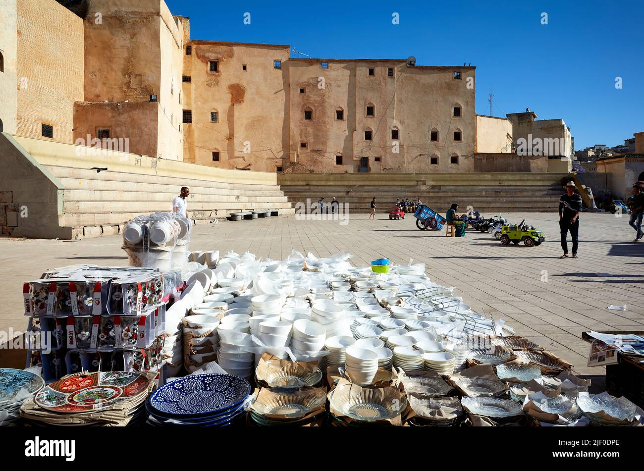 Morocco Fez. Ceramic mugs and home accessories Stock Photo
