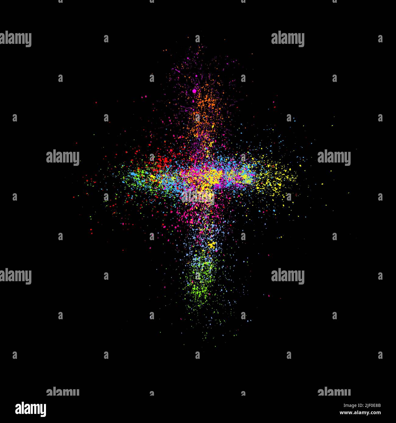 Multicolored religious cross. Happy easter. Vector illustration Stock Vector