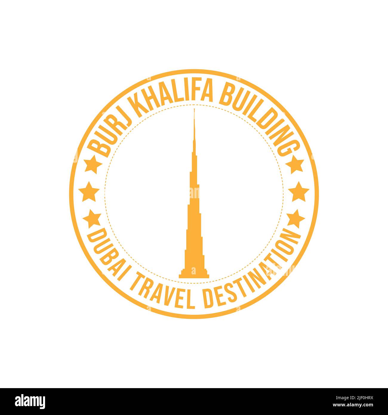 Rubber stamp with the text Burj Khalifa travel destination written inside the stamp. Time to travel. Dubai skylines travel destination grunge rubber s Stock Vector