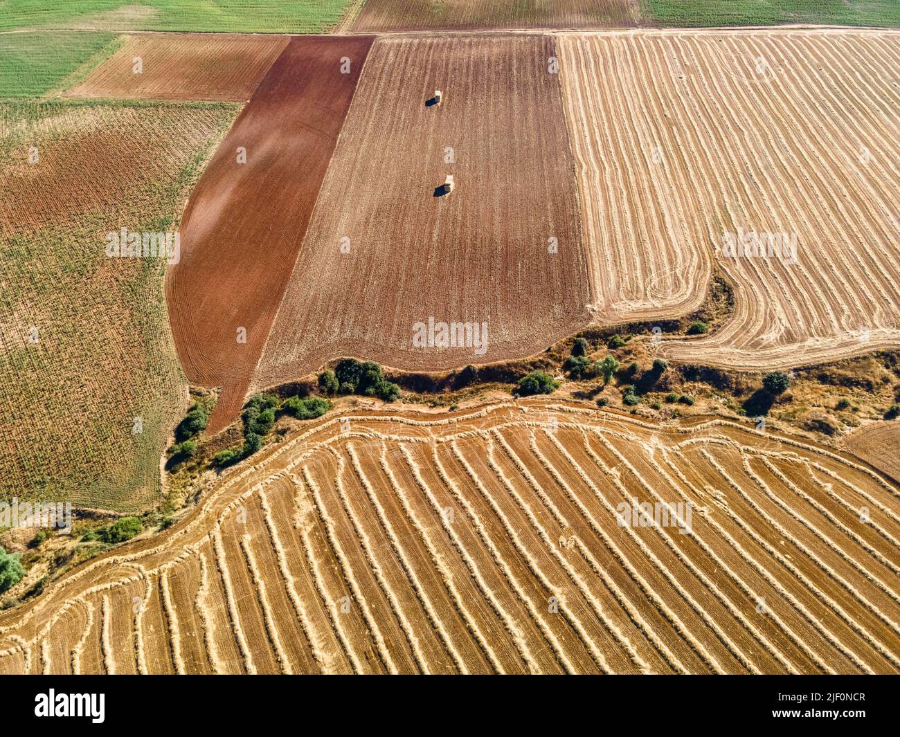 Tillage fields after harvest in summer Stock Photo - Alamy
