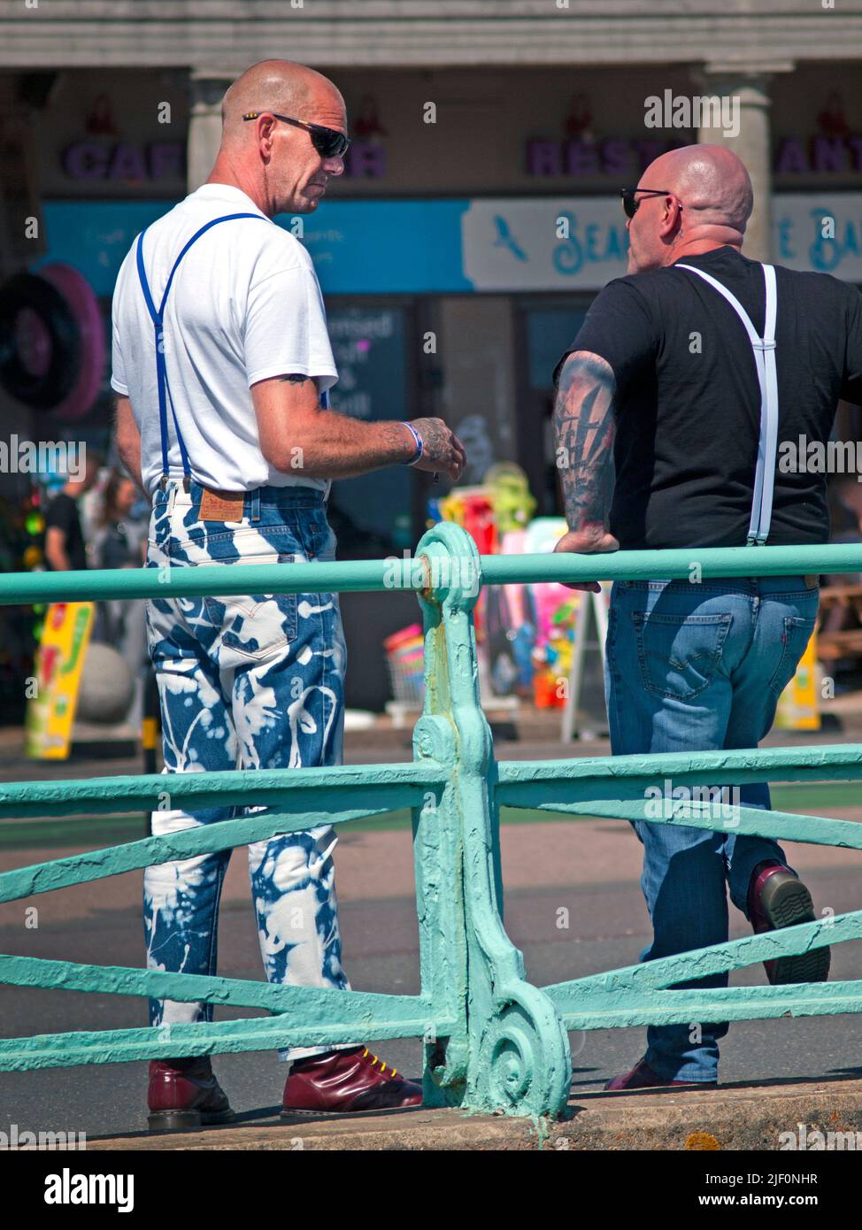 Skinheads down in Brighton for a sunny Sunday Stock Photo