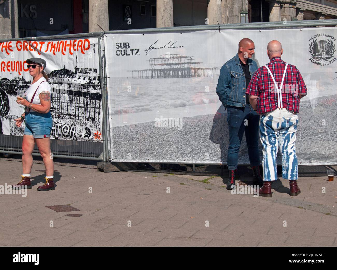Skinheads down in Brighton for a sunny Sunday Stock Photo