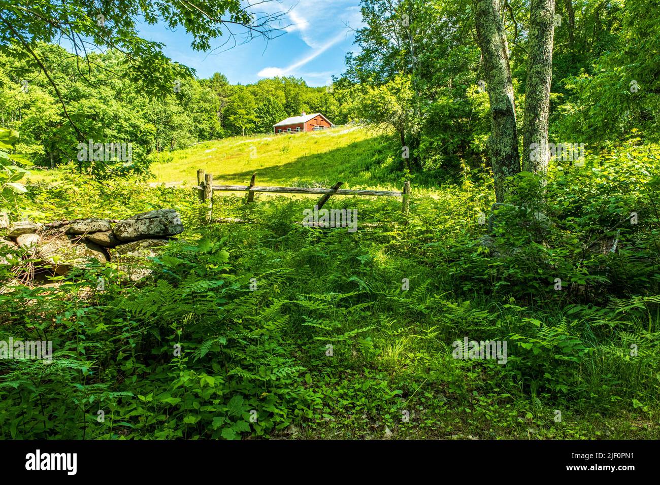 An old farm on a backroad in Petersham, Massachusetts Stock Photo