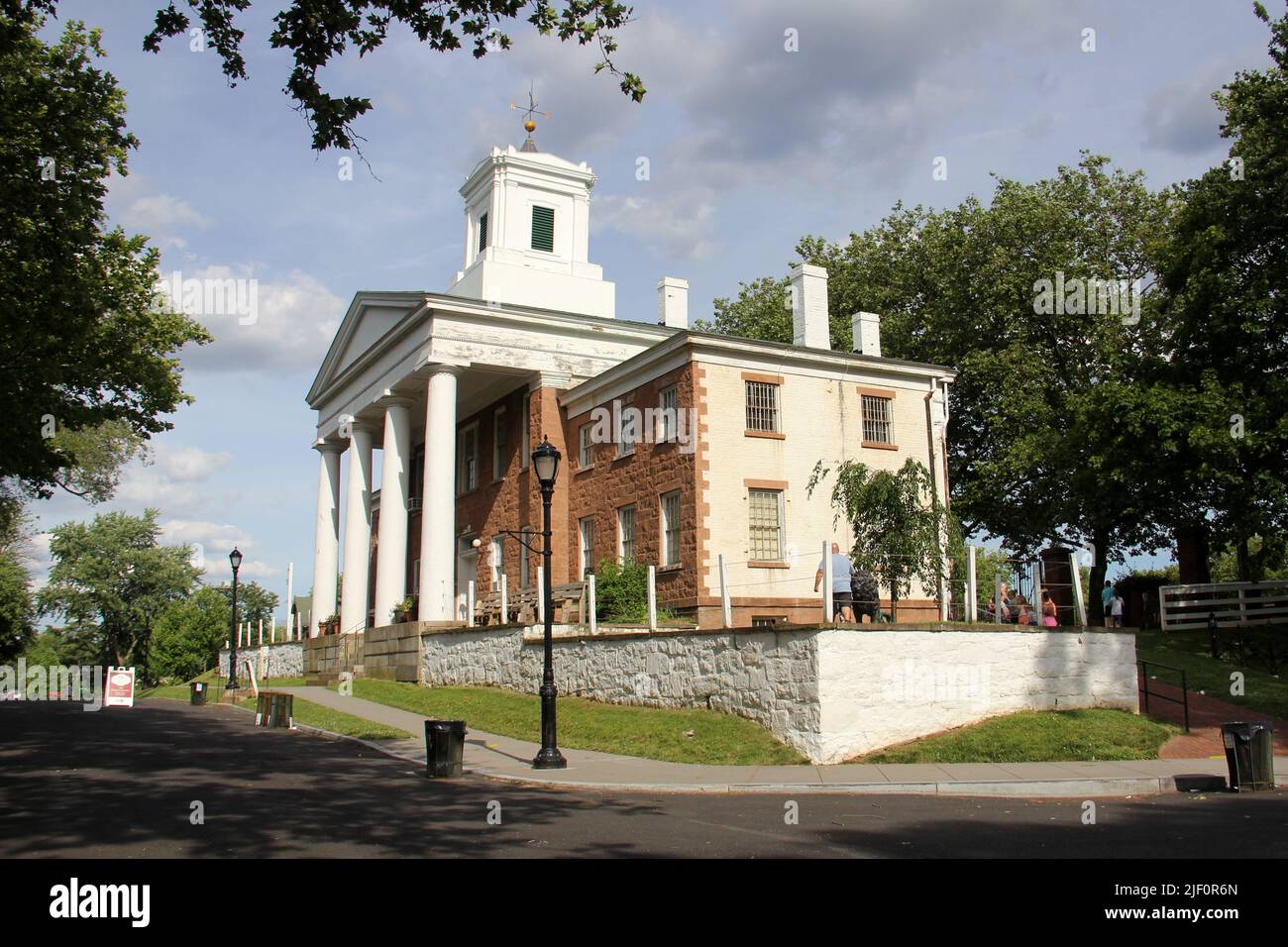 Third County Court House, 1837 Greek Revival building, at Historic Richmond Town, Staten Island, NY, USA Stock Photo