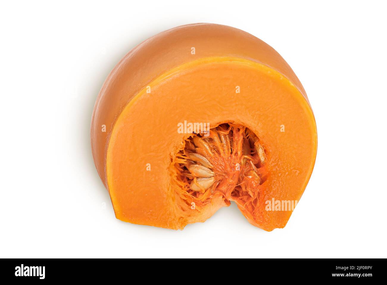 Fresh orange pumpkin isolated on white background with full depth of ...