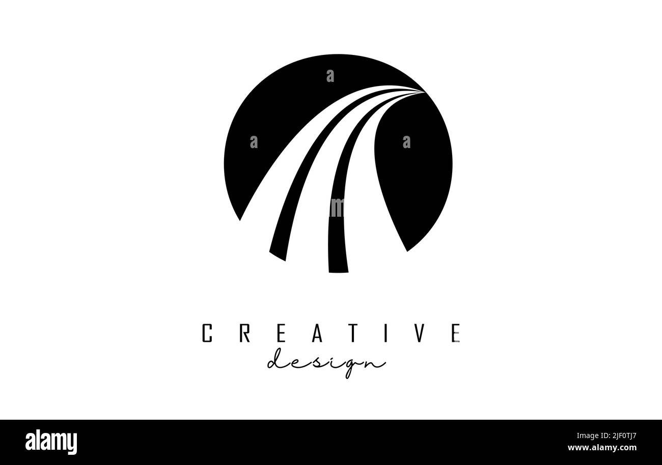 Black letter O logo with leading lines and road concept design. Letter ...
