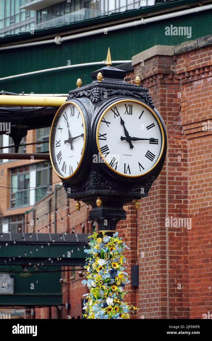 Distillery Clock clock, Distillery Historic District, Toronto, Ontario province, Canada ...