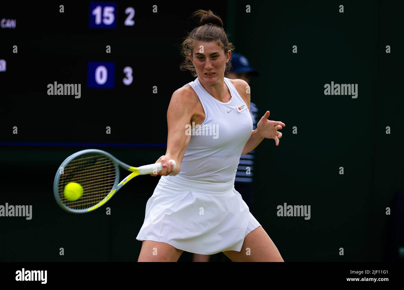 June 27, 2022, Rome, England: Rebecca Marino of Canada in action against  Katarzyna Kawa of Poland during the first round of the 2022 Wimbledon  Championships, Grand Slam tennis tournament on June 27,