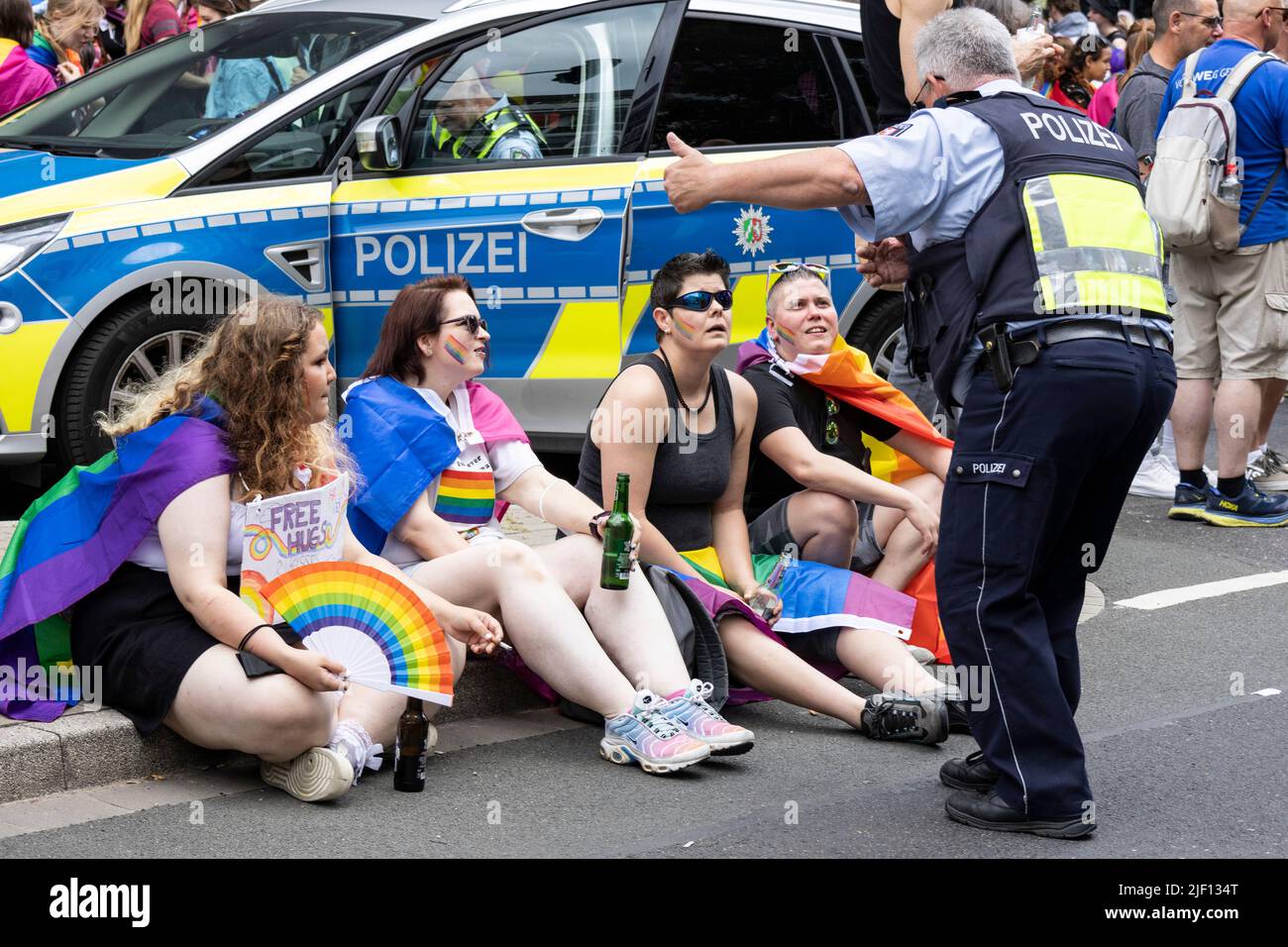 Christopher Street Day 2022 in Düsseldorf, Germany Stock Photo