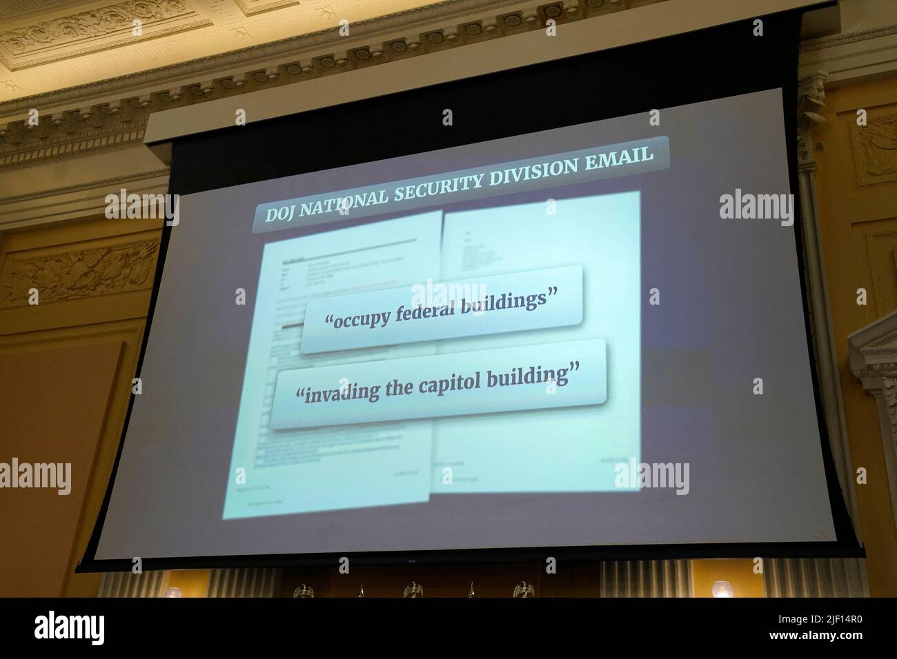 Washington, US, June 28, 2022. U.S. House Select Committee holds the fifth hearing with Cassidy Hutchinson, an aide to former White House Chief of Staff Mark Meadows, on its January 6 investigation on Capitol Hill in Washington on June 21, 2022. Photo by Yuri Gripas/ABACAPRESS.COM Stock Photo