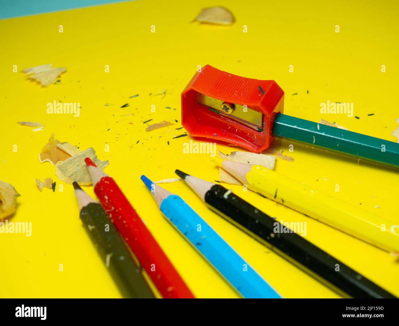 School supplies. Pencil sharpening. Pencil sharpener . Multicolored