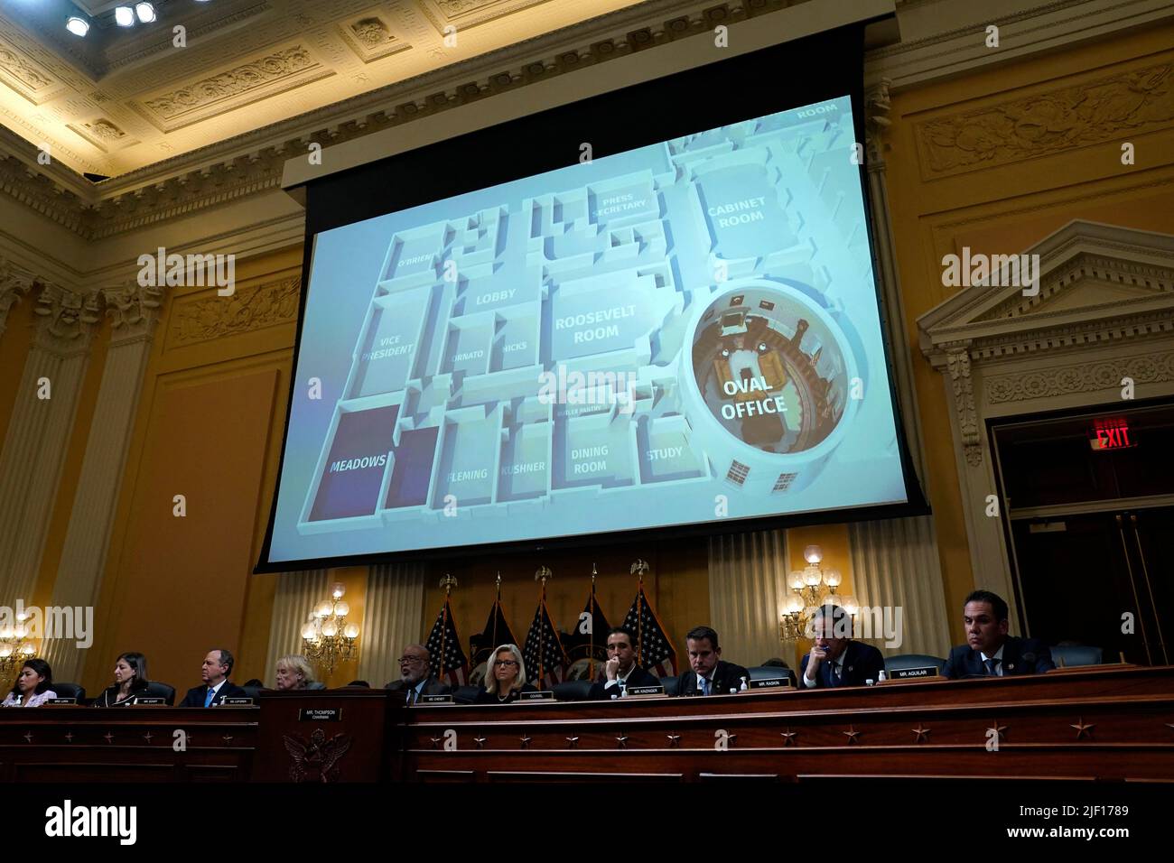 Washington, US, June 28, 2022. U.S. House Select Committee holds the six hearing with Cassidy Hutchinson, an aide to former White House Chief of Staff Mark Meadows, on its January 6 investigation on Capitol Hill in Washington on June 218, 2022. Photo by Yuri Gripas/ABACAPRESS.COM Stock Photo