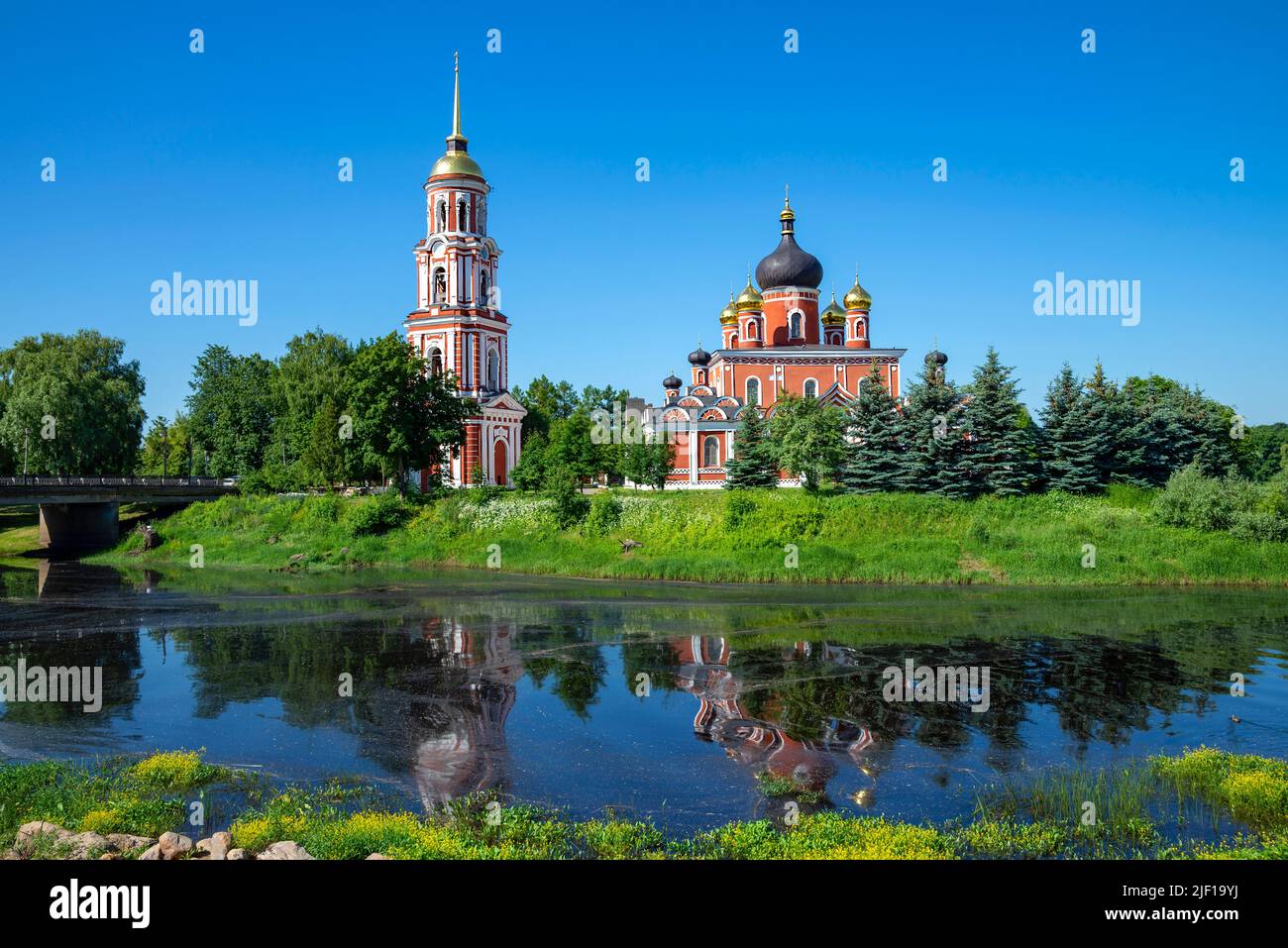 Staraya Riba The ancient Resurrection Cathedral at the confluence of the Polist and ...