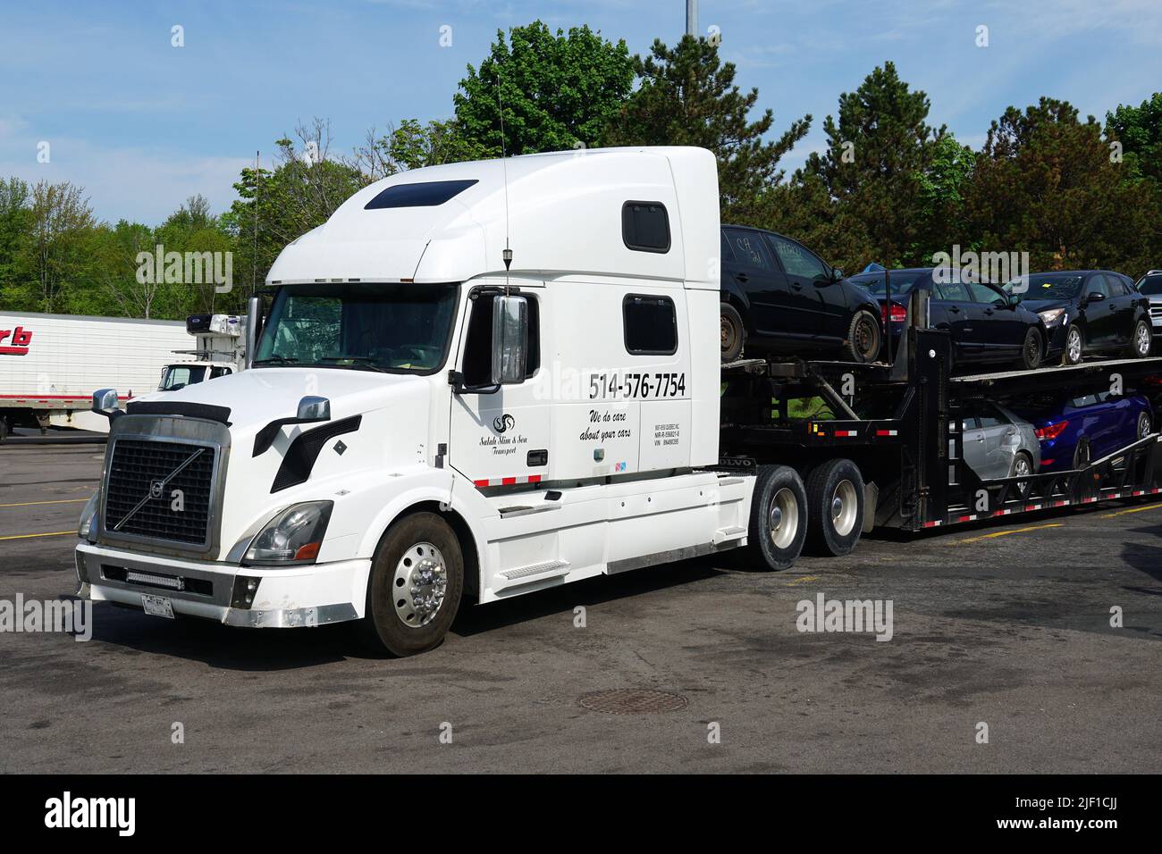 Volvo truck, (is a truck manufacturing division of Volvo based in Gothenburg, Sweden), Canada, North America Stock Photo