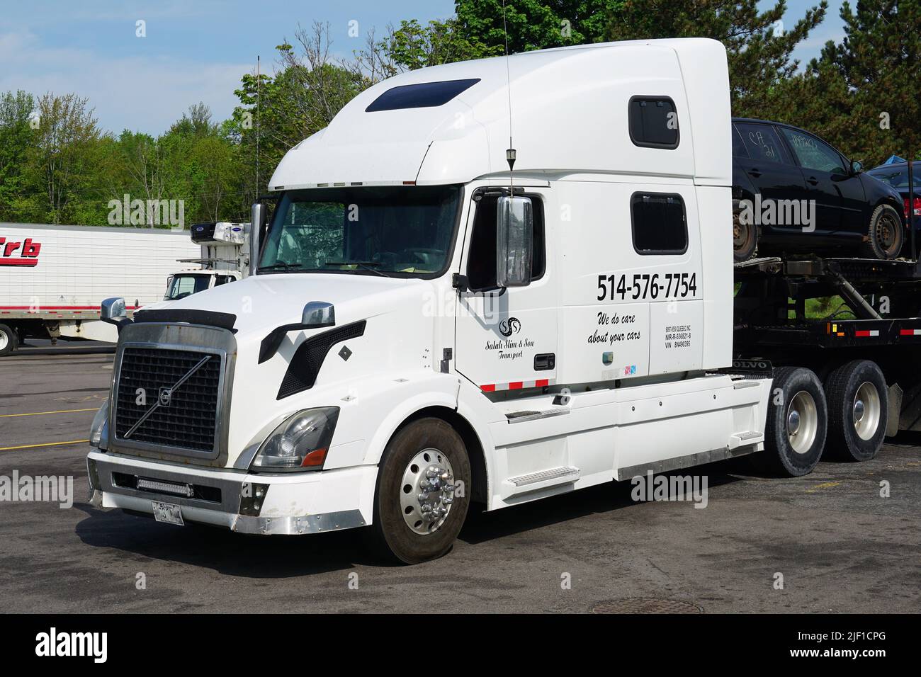 Volvo truck, (is a truck manufacturing division of Volvo based in Gothenburg, Sweden), Canada, North America Stock Photo