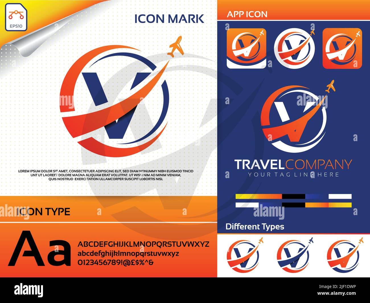 Letter v travel logo Premium Vector Stock Vector Image & Art - Alamy