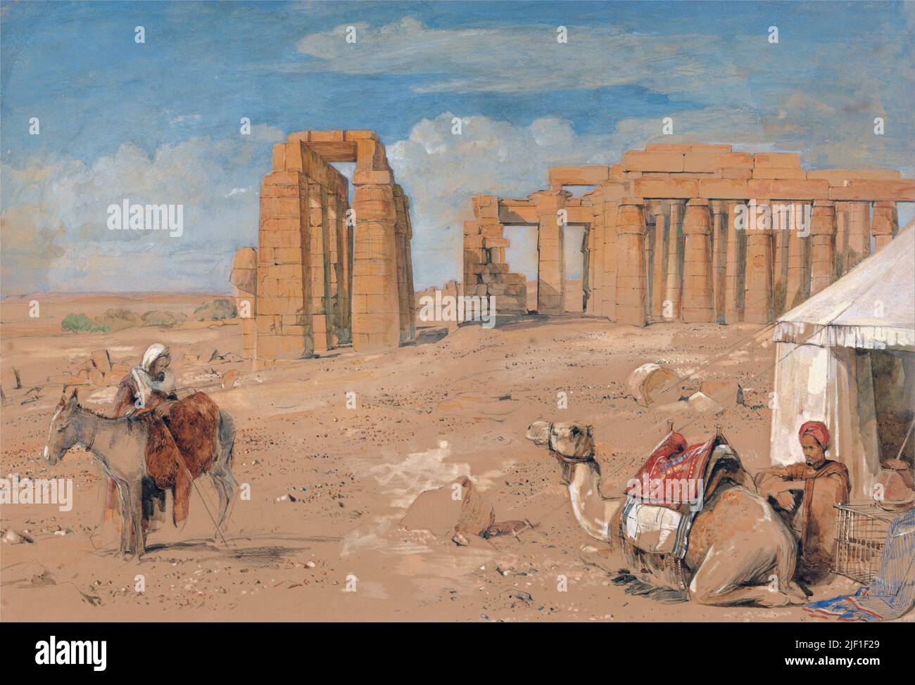 The Ramesseum at Thebes - John Frederick Lewis, circa 1850 Stock Photo