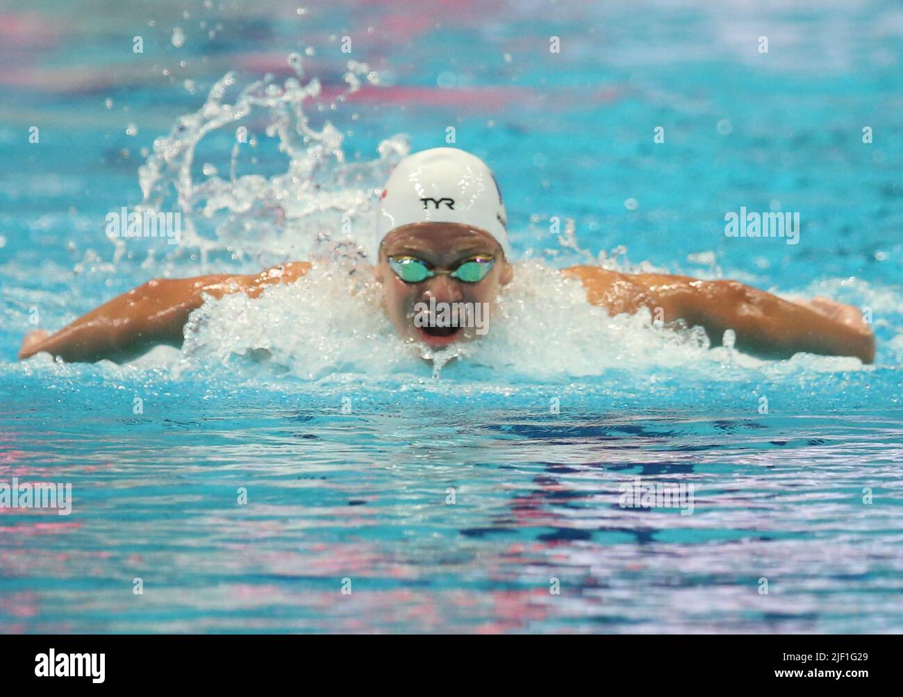 Leon Marchand of France Heats 200 M Butterfly Men during the 19th FINA