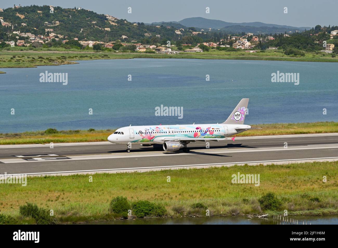 Corfu, Greece June 2022 Airbus A320 jet (registration DANNA