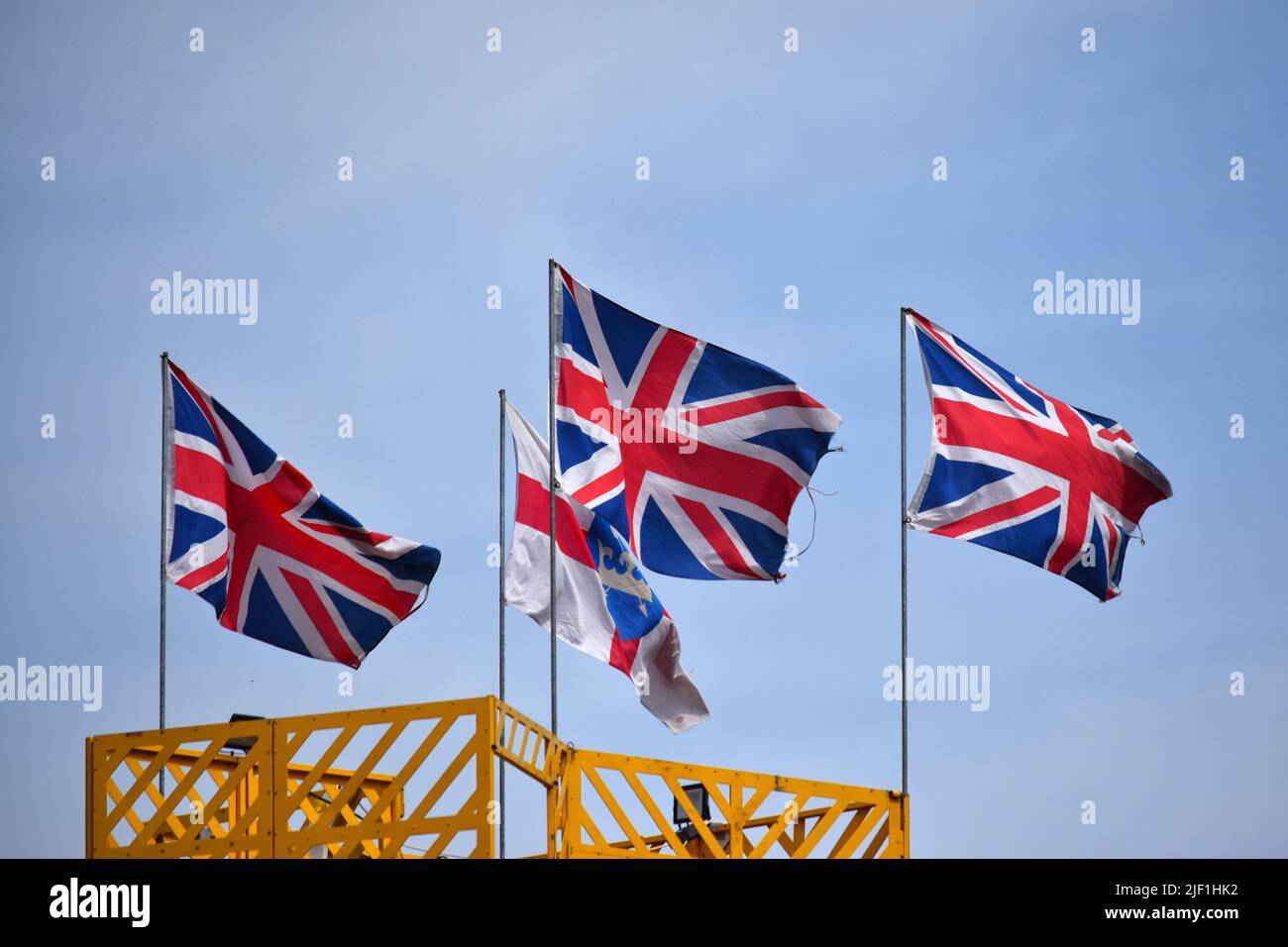 platinum jubilee flag, and union flags Stock Photo Alamy