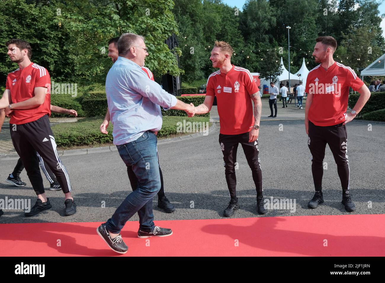 Illustration shows Standard's players pictured during a business