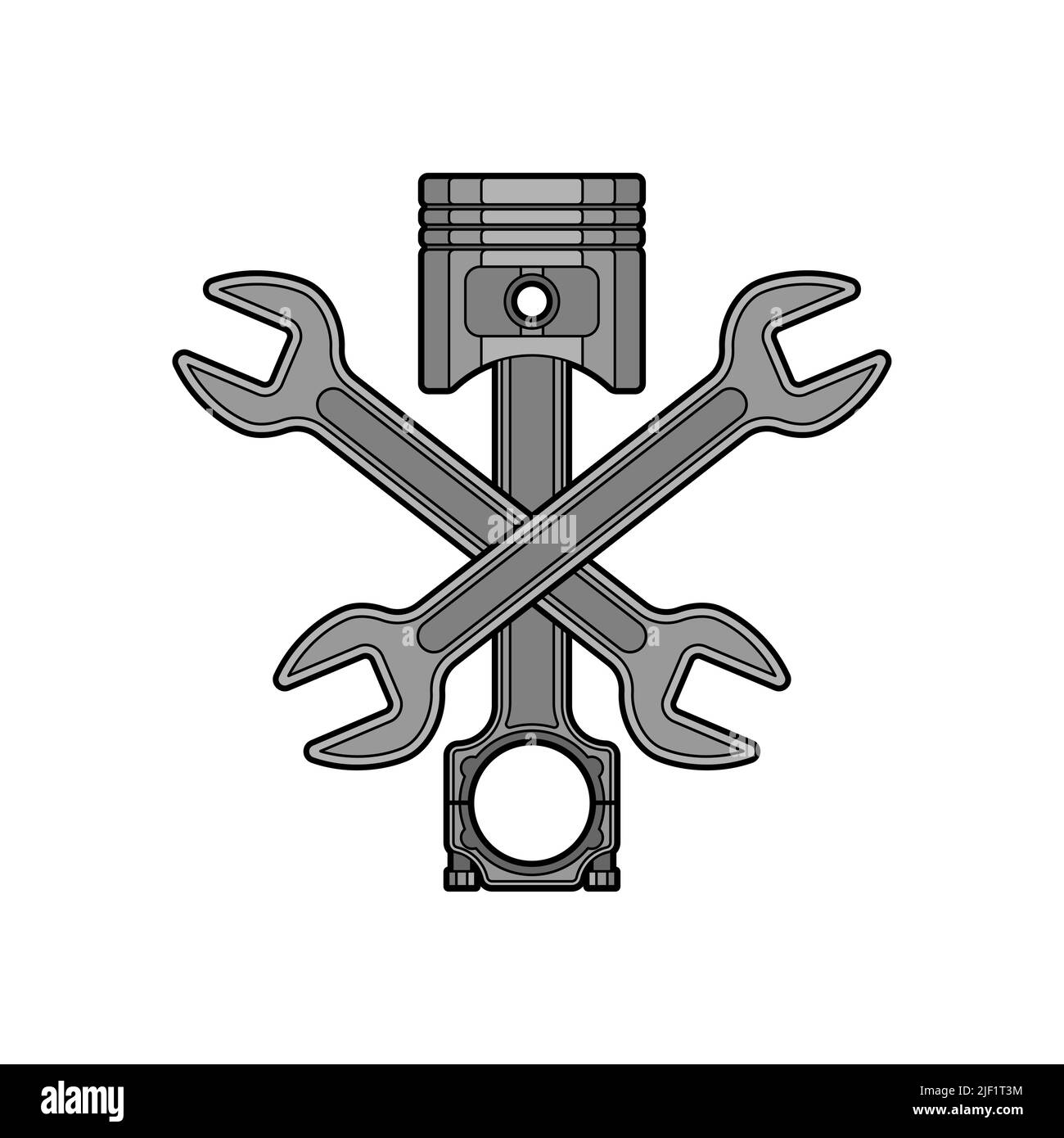Engine piston and Wrench sign. motorcycle pistons icon. Car