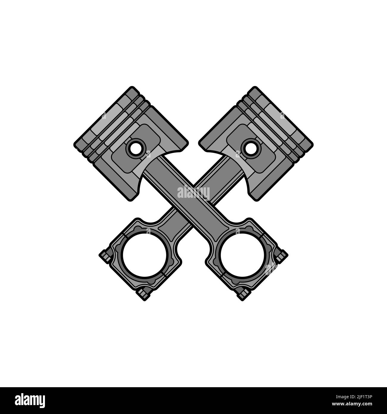Engine piston crossed sign. motorcycle pistons icon. Car