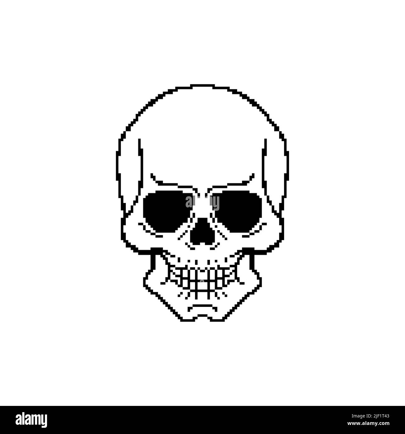 Pixel skull Black and White Stock Photos & Images - Alamy