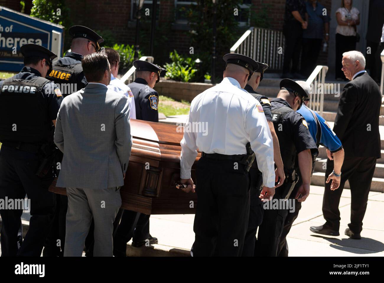 Kenilworth, New Jersey, USA. 28th June, 2022. Members of the Kenilworth