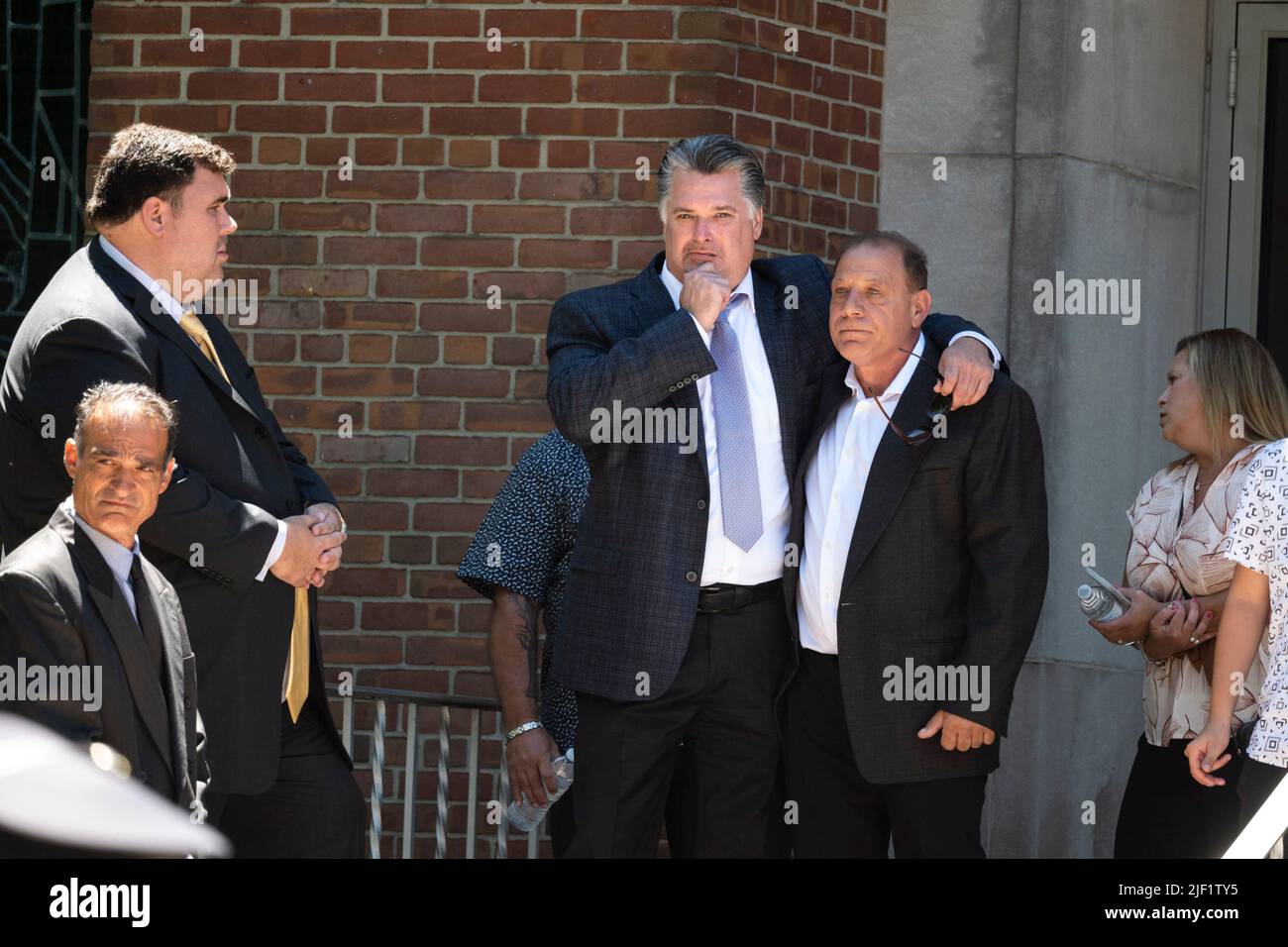 Kenilworth, New Jersey, USA. 28th June, 2022. Mourners appear at St